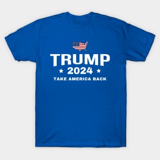 Trump 2024 Take America Back US American Flag T-Shirt